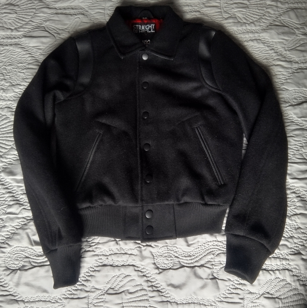 Straight Chill Black Bomber Jacket - Women's